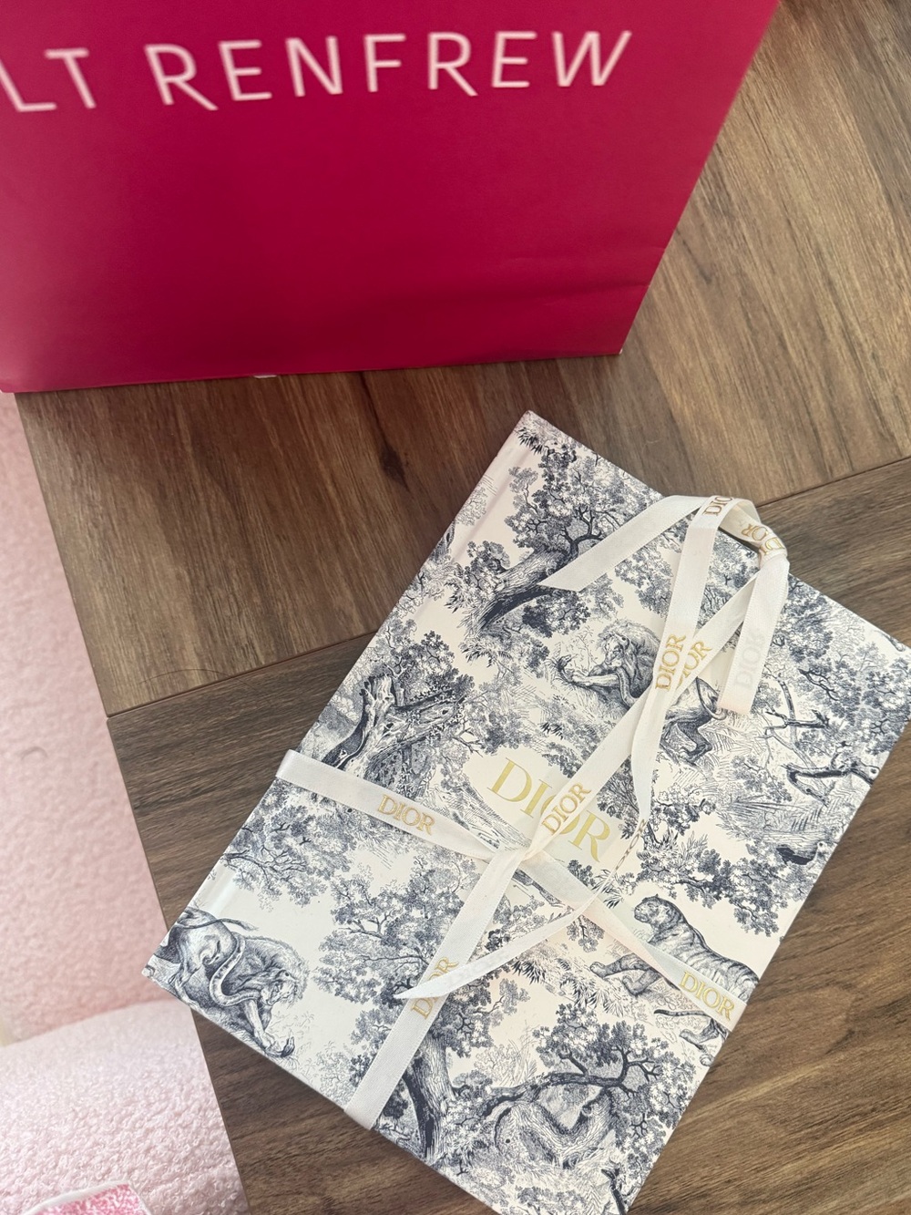 Dior Toile Gift Box with White & Navy Ribbon